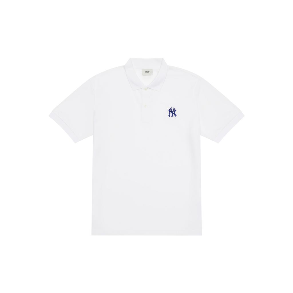New MLB New York Yankees MLB Basic Logo SS24 Polo Shirt Unisex Ivory 3APQB0143-50IVS