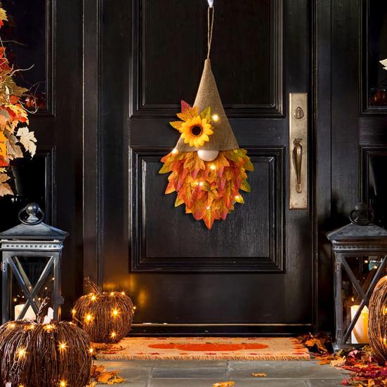 Herbst-Ernte-Zwerge-Anhänger, Ahorn-Sonnenblume, dekorativer Thanksgiving-Hängeanhänger, festliche Heimdekoration