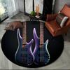 Elektrische Gitarre Klassische Gitarre Runder Teppich für Wohnzimmer Schlafzimmer Kinderzimmer Dekoration, Haustierbereich Teppich Rutschfeste Bodenmatte
