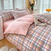 Plaid Striped Bed Sheet Quilt Cover Twill Thickened Quilt Cover Bedding Quilt Cover Three-piece Bed Sheet Set