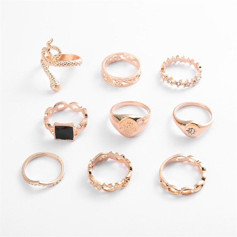 Snake Rings for Women Fashion Jewelry Ring Sets Vintage Bague Femme Rings for Girls Adjustable Finger Ring Anillo