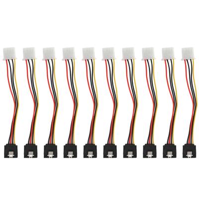 10 Stück SATA-Kabel Big 4Pin zu 15Pin IDESATA Stromumwandlung Stromverteiler zur Stromversorgung