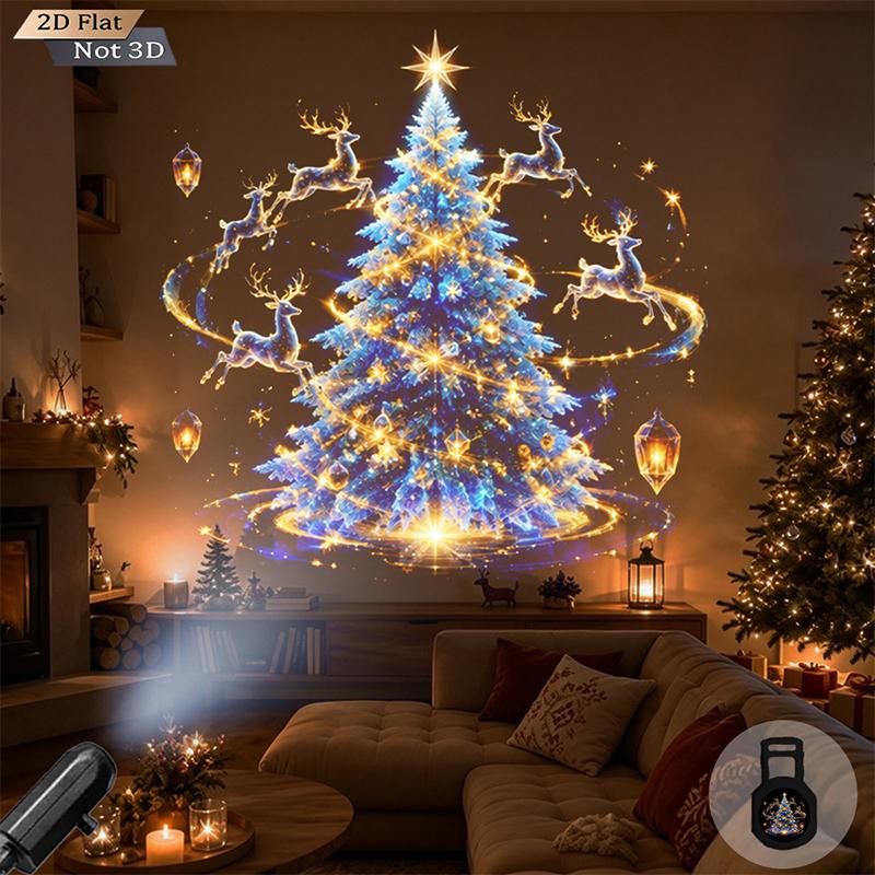 Usb Christmas Projector Light 12 Patterns Xmas Projection Lamp Flexible Gooseneck For Home Party Bedroom Decor Ambience Lighting