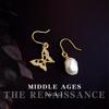 Light Medieval French Asymmetrical Freshwater Pearl Ear Hook Light Luxury Court Earrings Earrings
