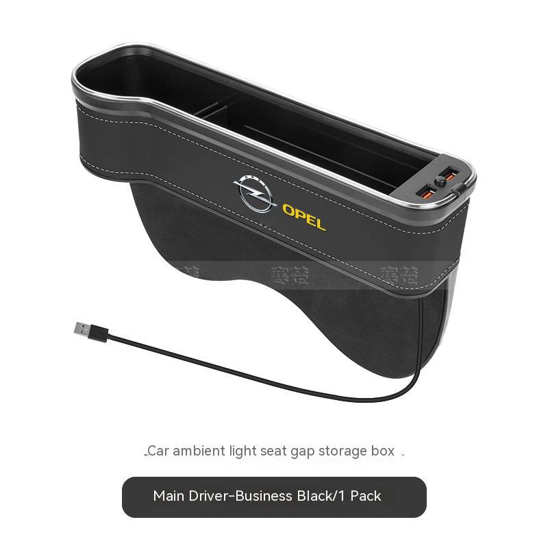 

Car Seat Gap Slot Storage Box With Atmosphere lamp USB Charging Opel OPCline ASTRA CORSA INSIGNIA MOKKA VECTRA ZAFIRA GTC Tigra