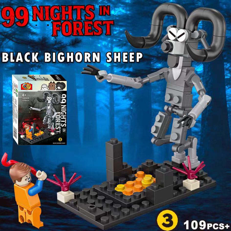99 Nights in The Forest Figures Toy Figurine Building Block Monster Deer Hunting Scene Blocks Collection Model Kids Toys Gift