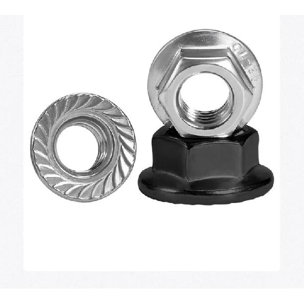 316 304 Stainless Steel M3 M4 M5 M6 M8 M10 M12 M14 M16 M18 M20 Serrated Spinlock Hex Flange Nut Lock Nuts Self-lock Hex Nuts
