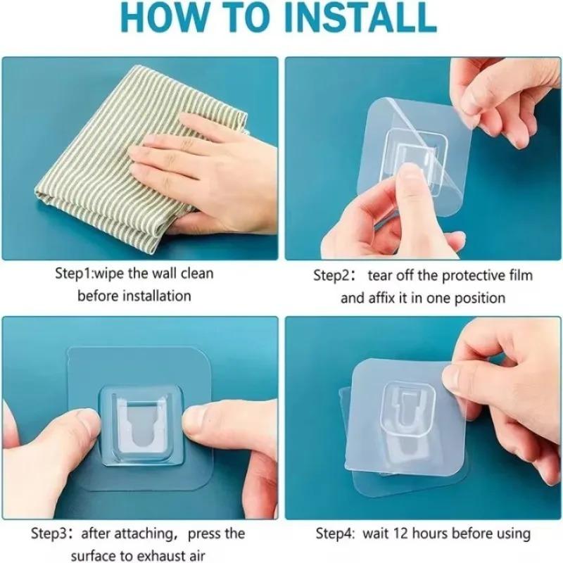 Strong Transparents Double Sided Adhesive Wall Hooks Hanger Suction Cup Sucker Hooks Bathroom Plug Socket Holders