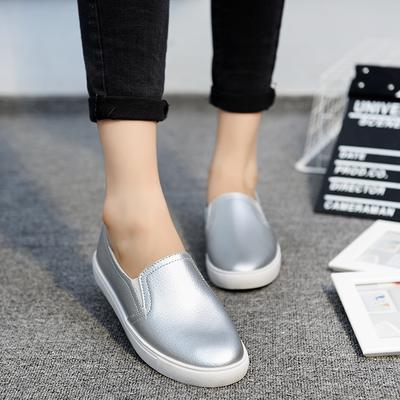 Women’s Sneakers Casual Summer Slip On Outdoor School Student Silver Shoes Plus Size