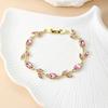Resoul Gold Plated Crystal Tulip Bracelet Tulipe Flower Rhinestone Charm Bracelet Fashion Jewelry Summer Bracelet