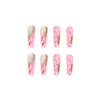 24pcs Long Ballet Nails  Dyed And Spliced Nails  Removable Ultra-thin Nails 10ml