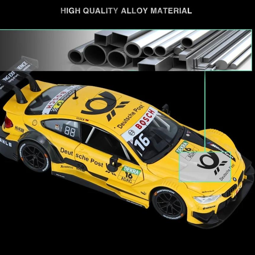 1/24 Scale BMW M4 DTM Sound and Light M Power Alloy Metal Diecast Car Model Racing Series High Top Choice Collectibles Hobby Gift Boys