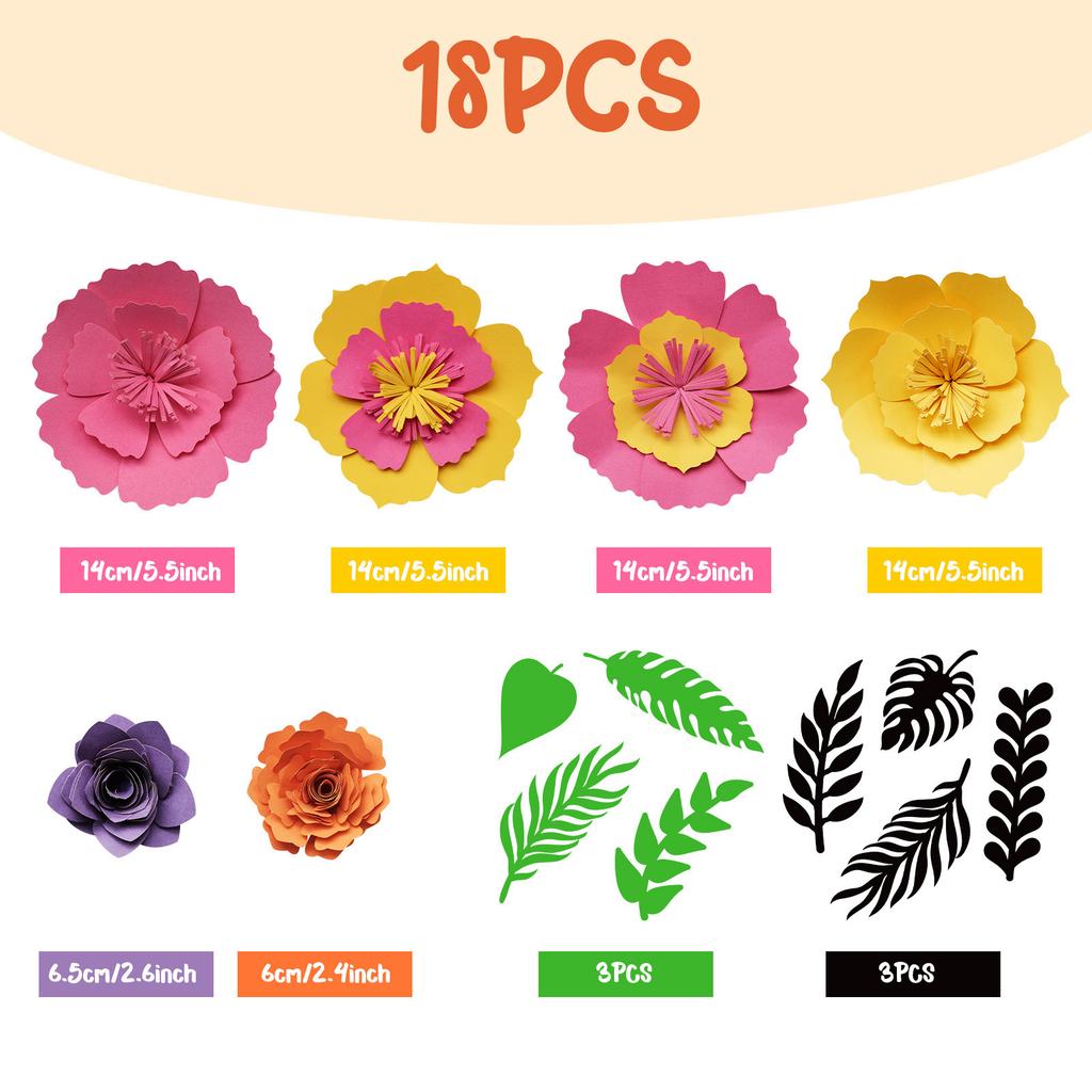 Children'S Handmade Flowers Halloween Color Material Pack Diy Paper Flowers Birthday Atmosphere Decoration Background Wall Dress Up Supplies