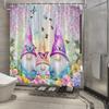 Adorable Gnomes Shower Curtain - Waterproof, Mildew-Resistant with Butterfly and Flower Design for Whimsical and Colorful Decor