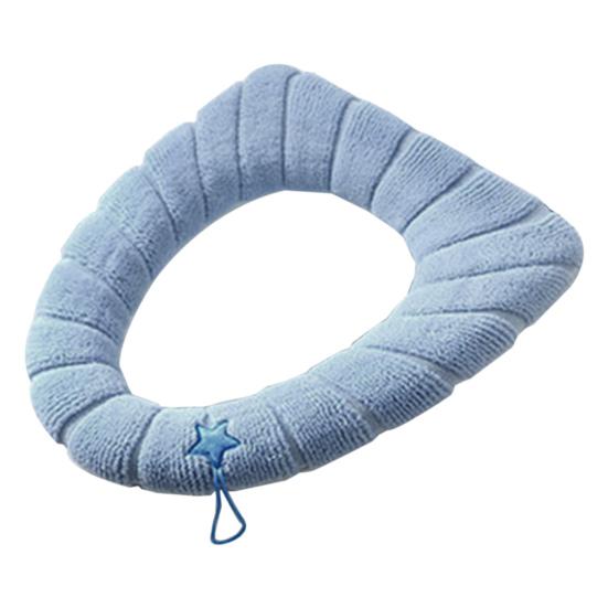 

Плюшевая накладка на сиденье унитаза с ручкой, утолщенная, моющаяся, мягкая, O-образной формы, универсальная для четырех сезонов, для ванной комнаты зелёный