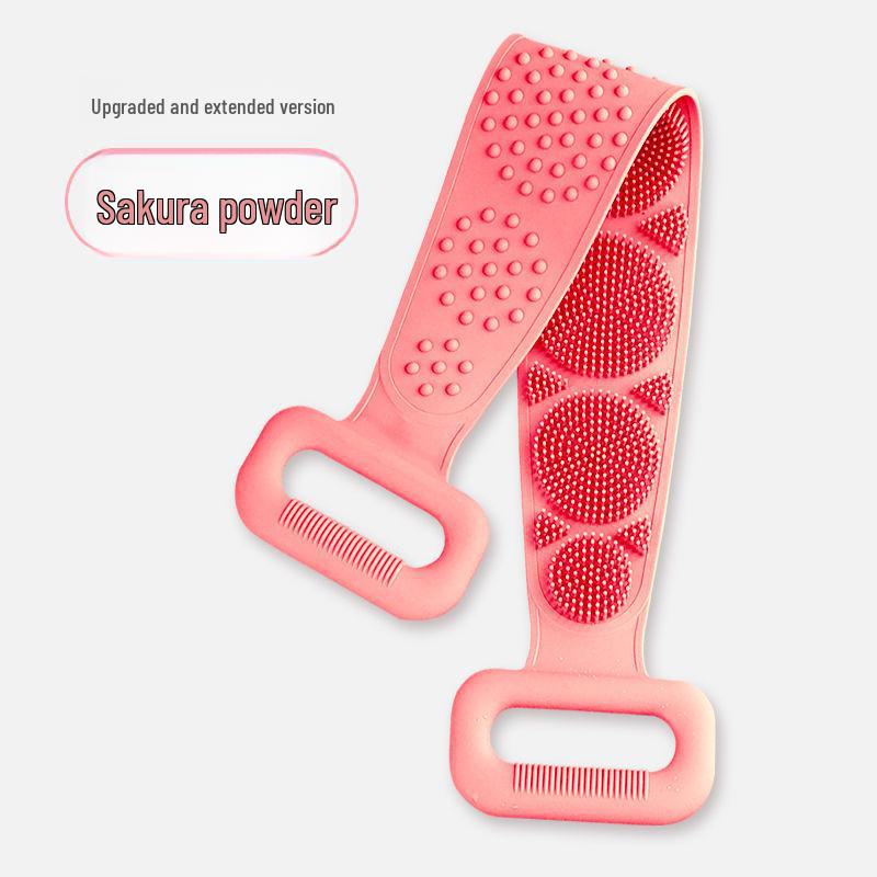 

Силиконовое двухстороннее банное полотенце для пилинга и чистки спины 60CM розовый