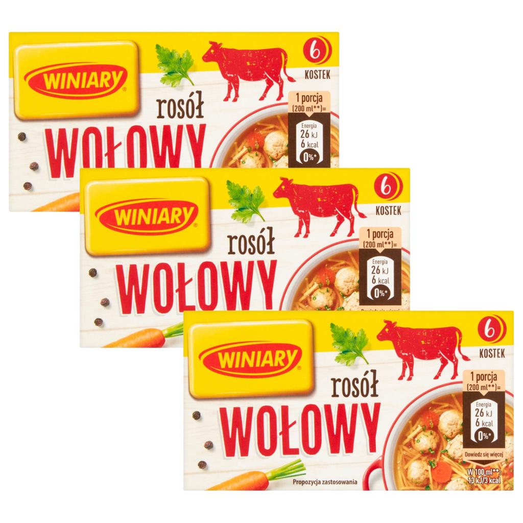 Winiary Rinderbrühe 60 g (6 Stück) x 3 Stück