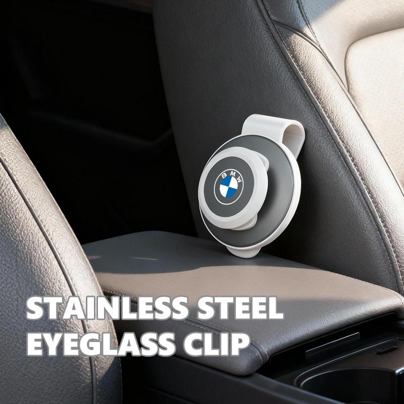 For BMW Stainless Steel Car Sunglasses Clip Sun Visor Glasses Hanger M 1 3 4 5 6 7 Series X1 X3 X4 X5 G20 G38 F48 E36 E39