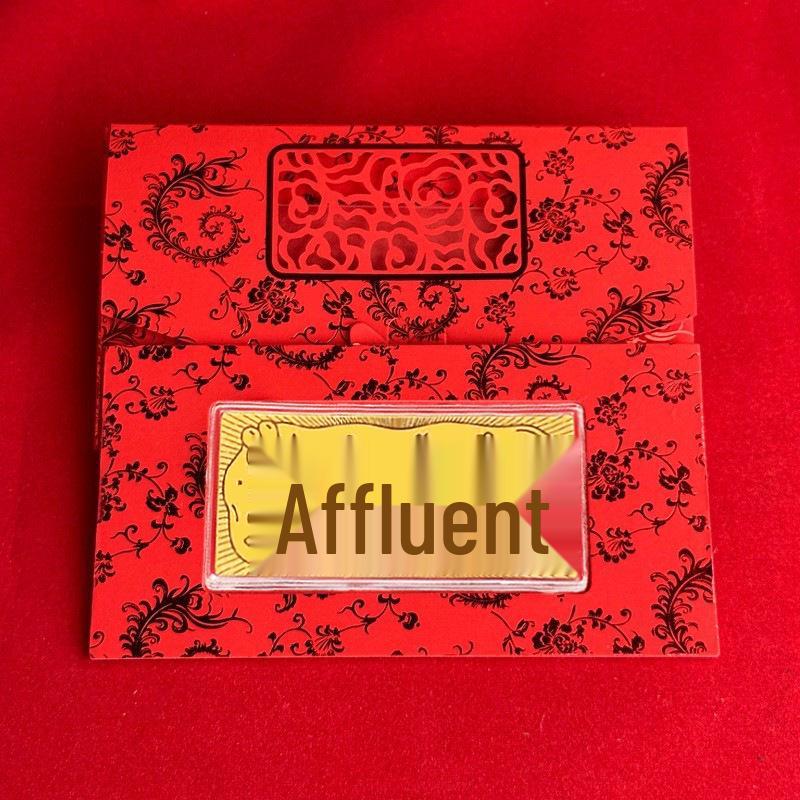 999 Pure Gold Princess Wealth Golden Banknote & Gold Bar Red Envelope - Valentine s & Birthday Gift