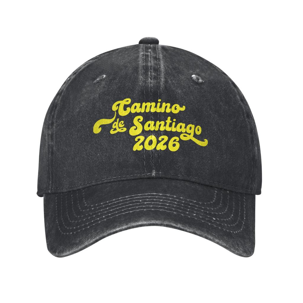 Unisex Women Camino De Santiago   Print Hat Vintage Distressed Washed  Baseball Cap Adjustable
