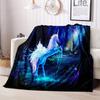 Cozy Fantasy Unicorn Print Blanket Throw For Sofa, Bed, Travel, Camping, Living Room Chair, And Bed - Digital Printing Blanket