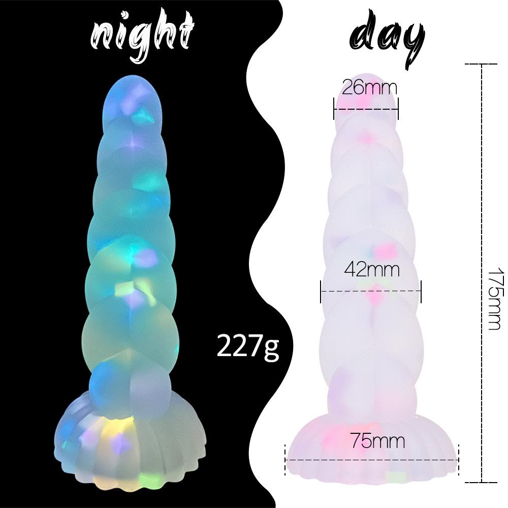 Small Twist Color Granules Jelly Fluorescent Glow-in-the-dark Penis Spiral Anal Plug Sm Sex Toys