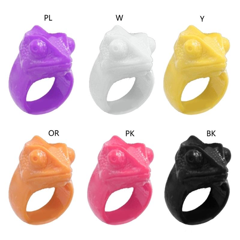 Mode Bunte Bonbonfarbe Fingerring Tier Eidechsenmuster Harzring Persönlichkeitsschmuck Für Unisex Accessoire Geschenk