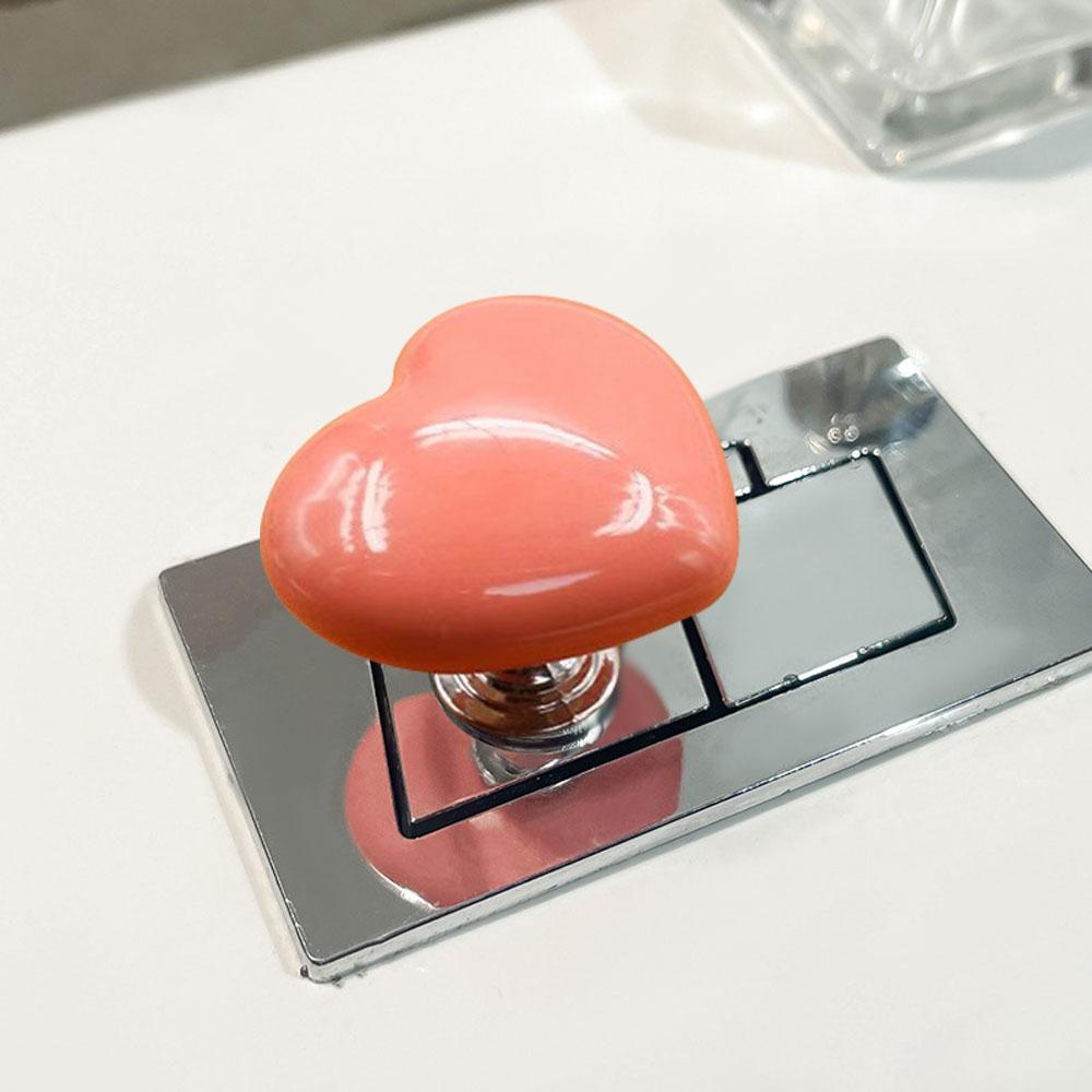 4pcs Heart Shape Toilet Presser Love Toilet Press Button Bathroom Water Tank Buttons Push Switch Bathing Room Decor Nail Protect