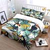Set Biancheria da Letto con Stampa Piante Tropicali Toco per Bambini Regalo di Lusso Set Copripiumino Stampa Digitale 3 Pezzi Morbido Confortevole Traspirante
