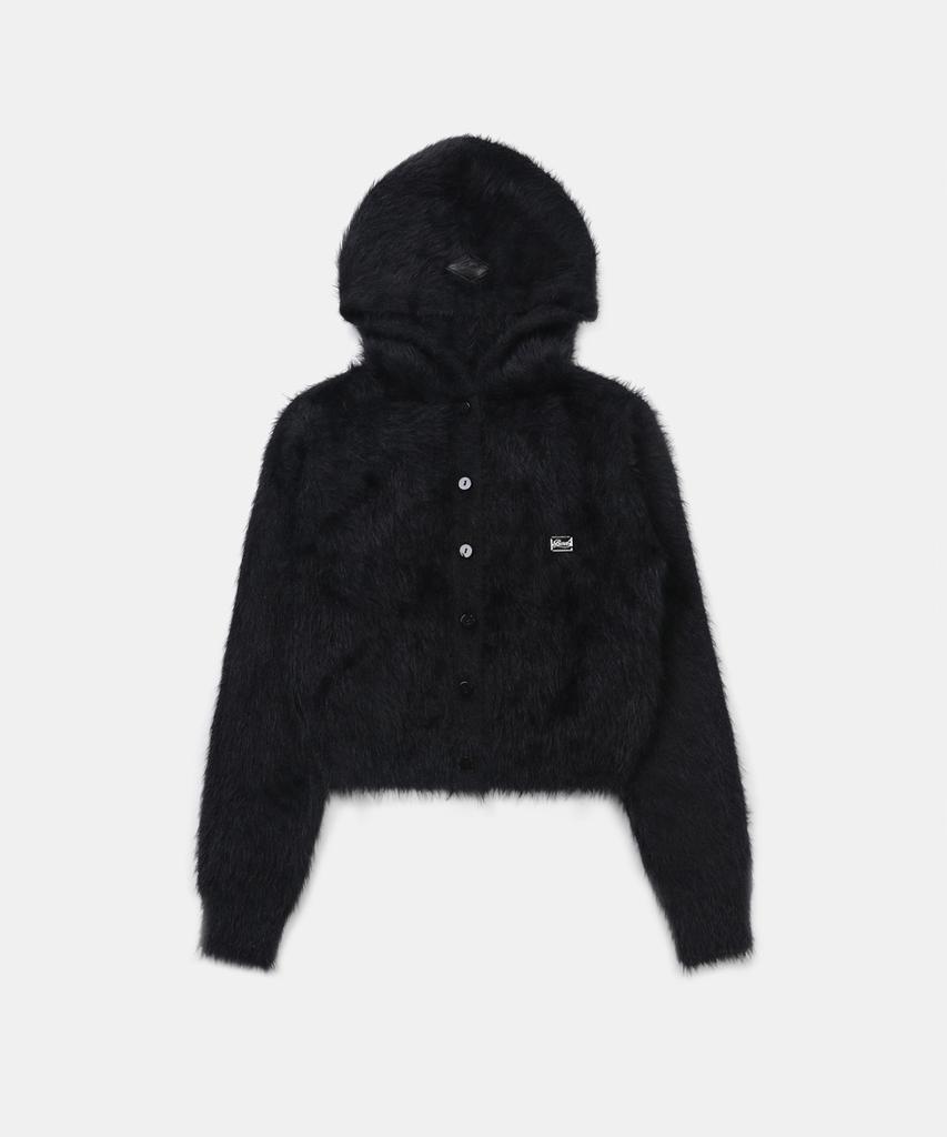 Badblood Bs Mohair Hooded Cardigan - Black