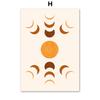 Abstract Geometric Wall Art Canvas Painting Mountain Sun Moon Leaf Poster Orange Prints for Living Room Home Decoration Pictures