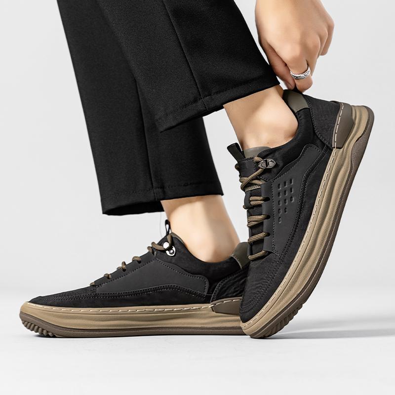 Shoes Men Leather Flats Black Soft Comfortable Designer Loafers Men Lace Up Oxfords Casual Shoes Leather Footwear
