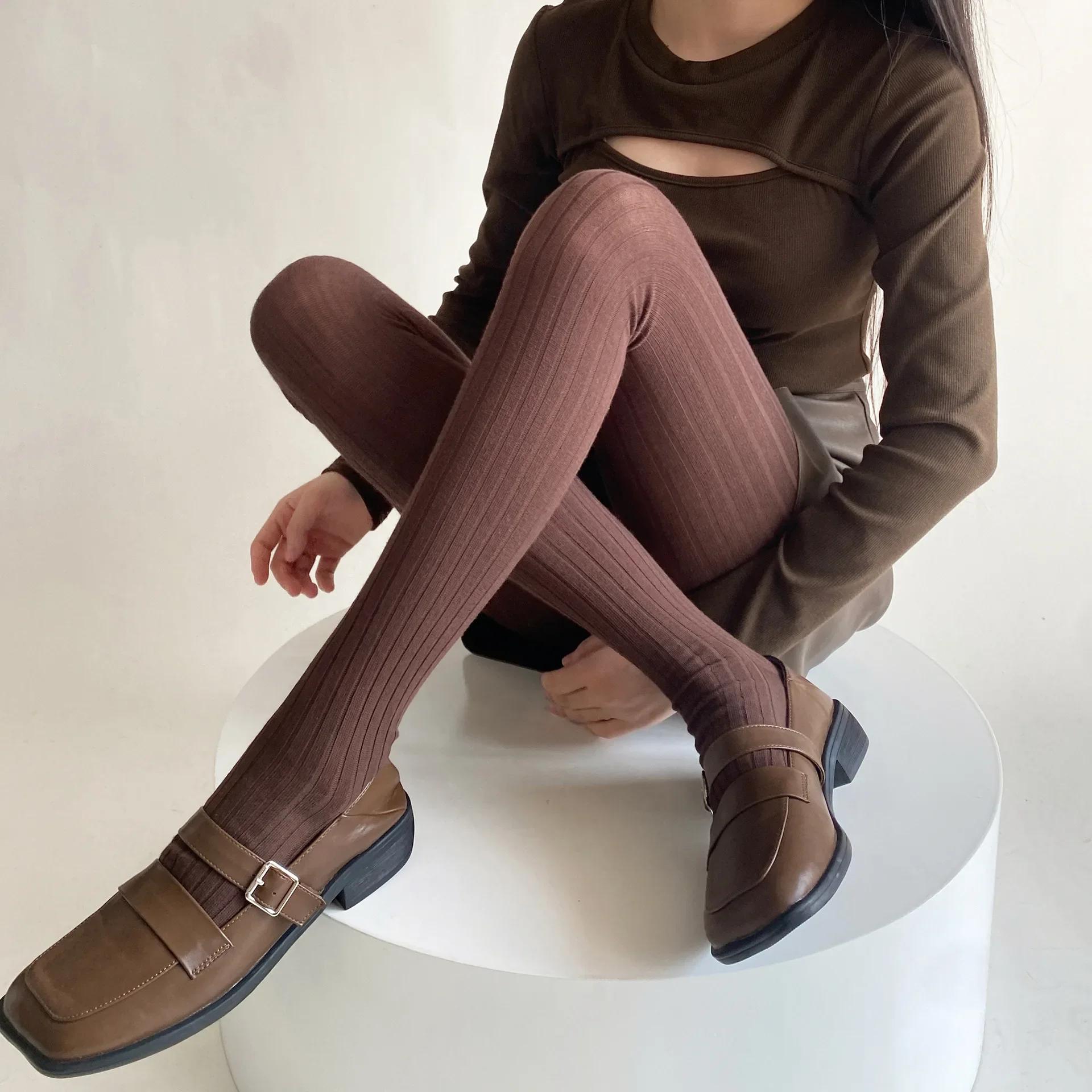 Neue Herbst Winter Strumpfhosen Damen Sexy Gestreifte Oberschenkelhohe Strümpfe Strumpfhosen Dessous Strumpfwaren Ganzkörperstrümpfe Damen Strumpfhosen Leggings One Size black