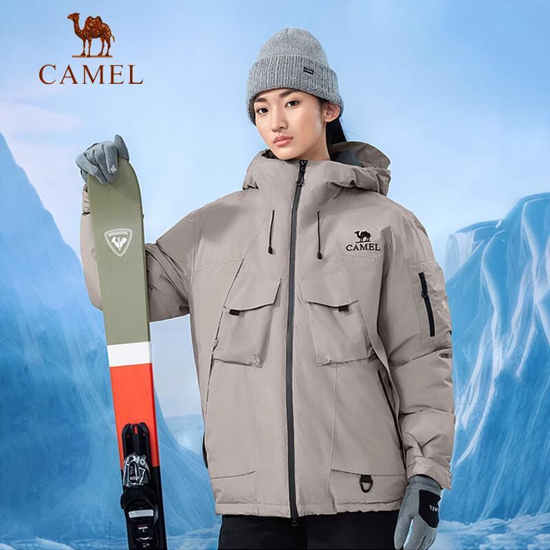 CAMEL A34CF09743 Unisex Padded Windbreaker Colorblock Hiking Jacket M