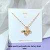 18k vergoldete Zirkonium- und Titanstahl-Anhänger-Halskette - Damen Qixi Valentinstag Geschenk