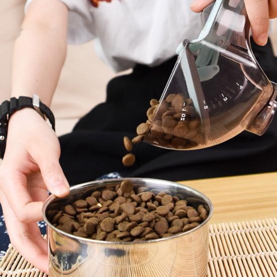 2 Pcs Cat Dog Food Scoop Adjustable Pet Food Measuring Cup with Scale Pet Food Feeding Scoop for Cats Dogs Rabbits Kitchen Gadgets for Rice Flour