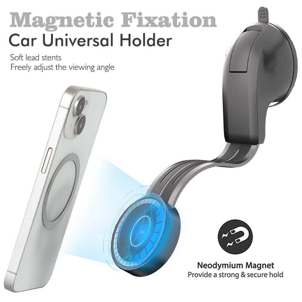 Magnetic Fixation Car Universal Holder Soft Lead Stents 360 Freely Adjust the Viewing Angle Strong Adhesive Vacuum Suction Cup