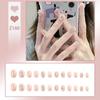 Press On Acrylic Fake Nails Set with Glue High Quality Handmade Nail Extension French Tips Woman False Short Nails Press Ons