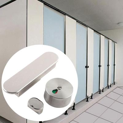 Quiet Push Lock Bathroom Sliding Door Bolt Zinc Alloy Partition Door Lock with Occupancy Indicator Easy Installation