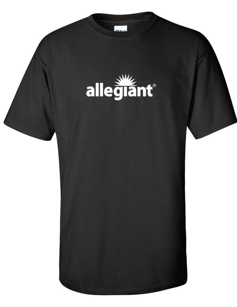 Allegiant Airline White Logo US Aviation Travel Cotton Black T-Shirt S