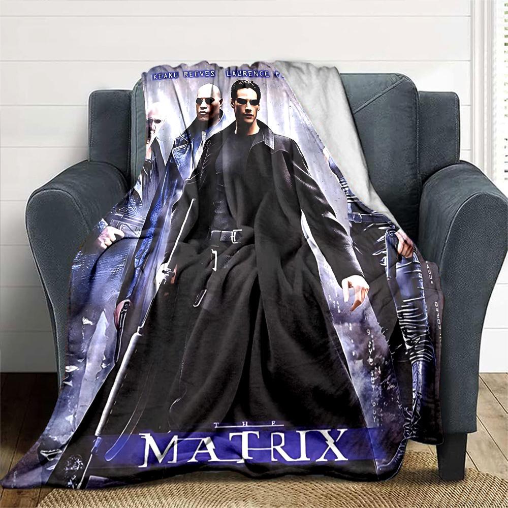 1pc Matrix Keanu Reeves Flannel Blanket Soft Warm Throw for Home, Office, Travel, All-Season Cozy Bedding GiftL1189