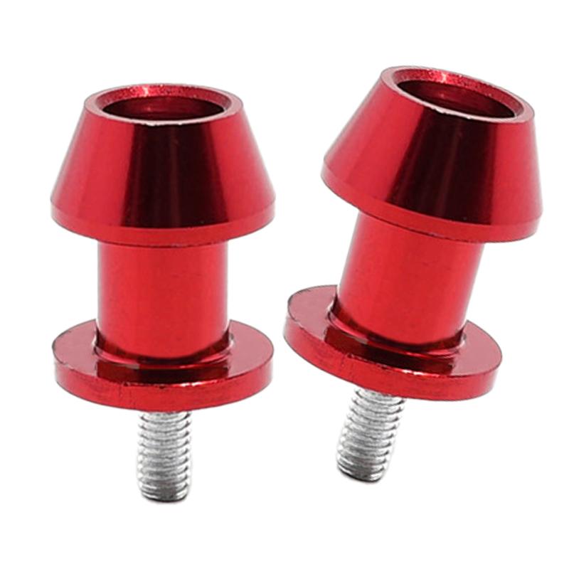 2pcs Red Aluminum Alloy M8 Motorcycle Racing Adapter Holder Swingarm Coil Slider Mount Stand Screw