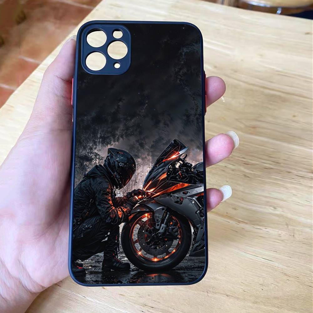 Moto Cross Motorcycle Sports Matte Cover For iPhone 16 15 14 11 12 13 Mini Pro Max X XS MAX Phone Case shockproof