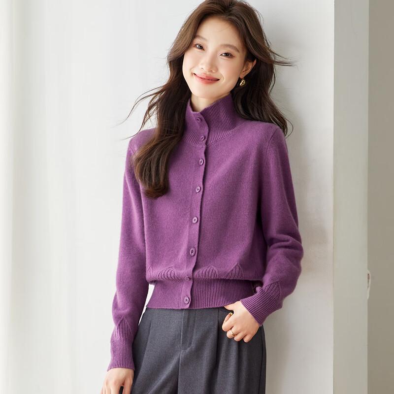Srcr Women's 100% Cashmere Knit Cardigan