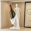 Creative Elegant Lady Resin Figurine Sculpture Modern Art Wine Rack Storage White Girl Figurine Craft Wine Rack Home Decor Gift