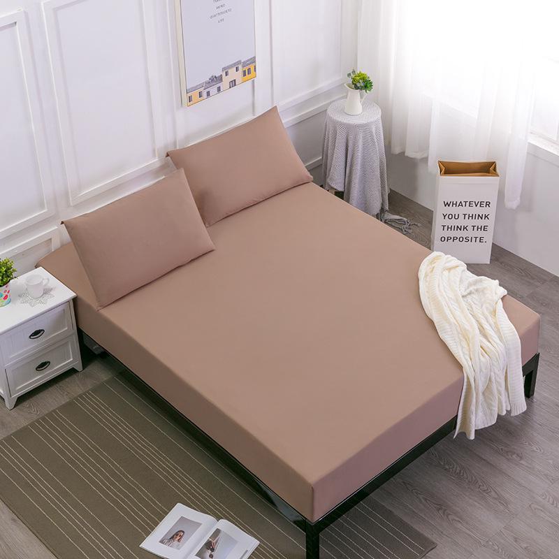 Solid Color Brushed Fitted Sheet Bedding Set - Colorfast, Pilling-Resistant, Three-Piece Mattress Cover