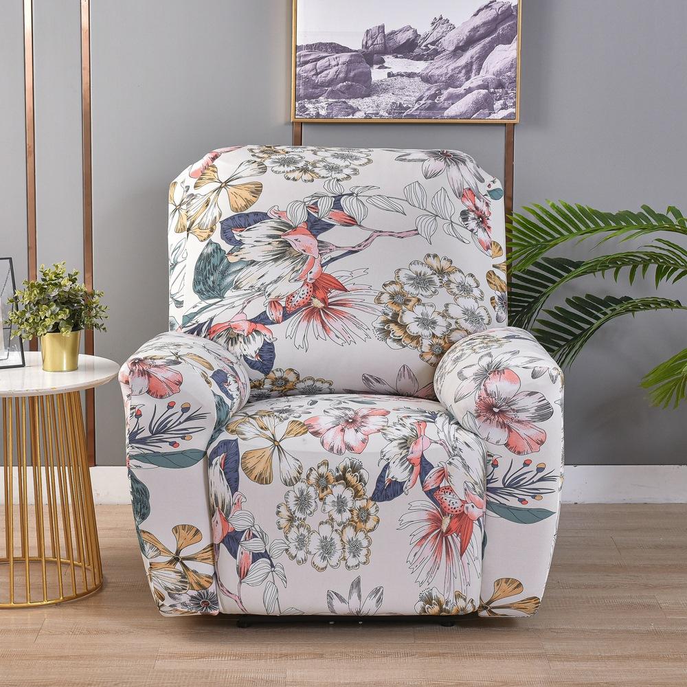 Elastic All-inclusive Sofa Recliner Cover, Printed Four-season Universal Function Single Sofa Cover