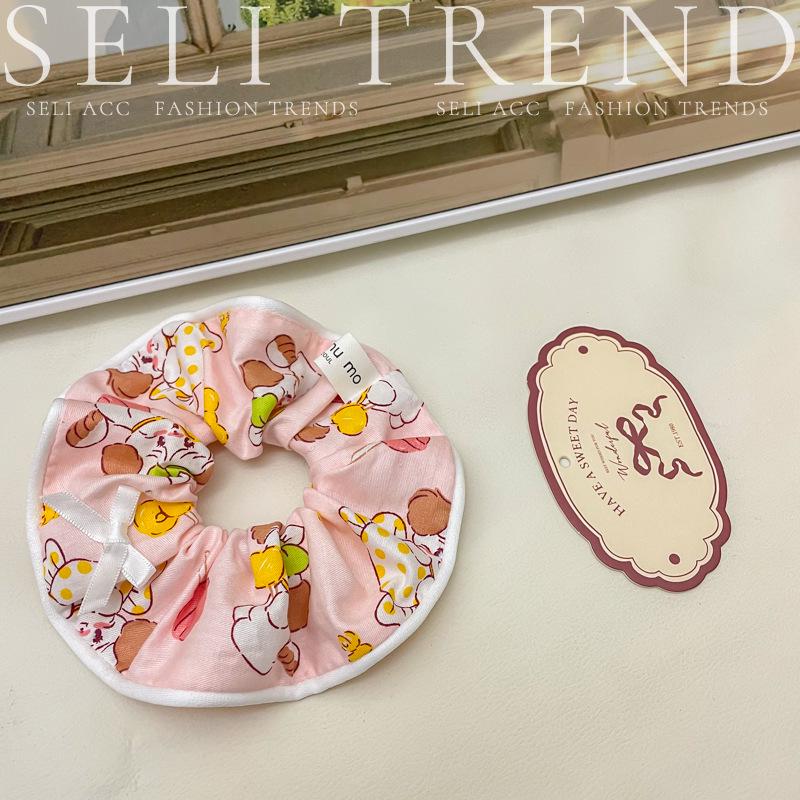 Macaron Handmade Large Bow Hair Tie - Cute Japanese Korean Style Intestine Ring