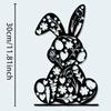 Metal Wall Art Retro Flower Rabbit Love Iron Decor Bedroom Courtyard Hanging Gift Easter Christmas Couples