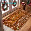 1pc, 2D Flat Printing, Christmas Gingerbread Man Theme Floor Mat, Festive Warm Home Carpet, Multicolor Non-Slip, Machine Washable Carpet, Suitable for